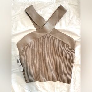 Aritzia NWT Sculpt knit cross cross top